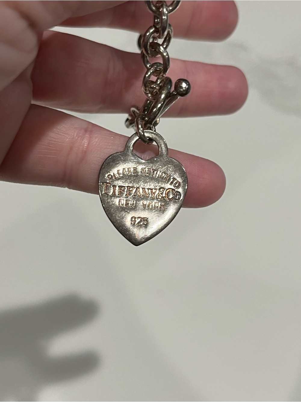 Tiffany @ Co. sterling silver toggle bracelet heart charm - Picture 2 of 5